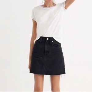 Black denim skirt